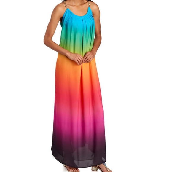 rainbow ombre maxi dress